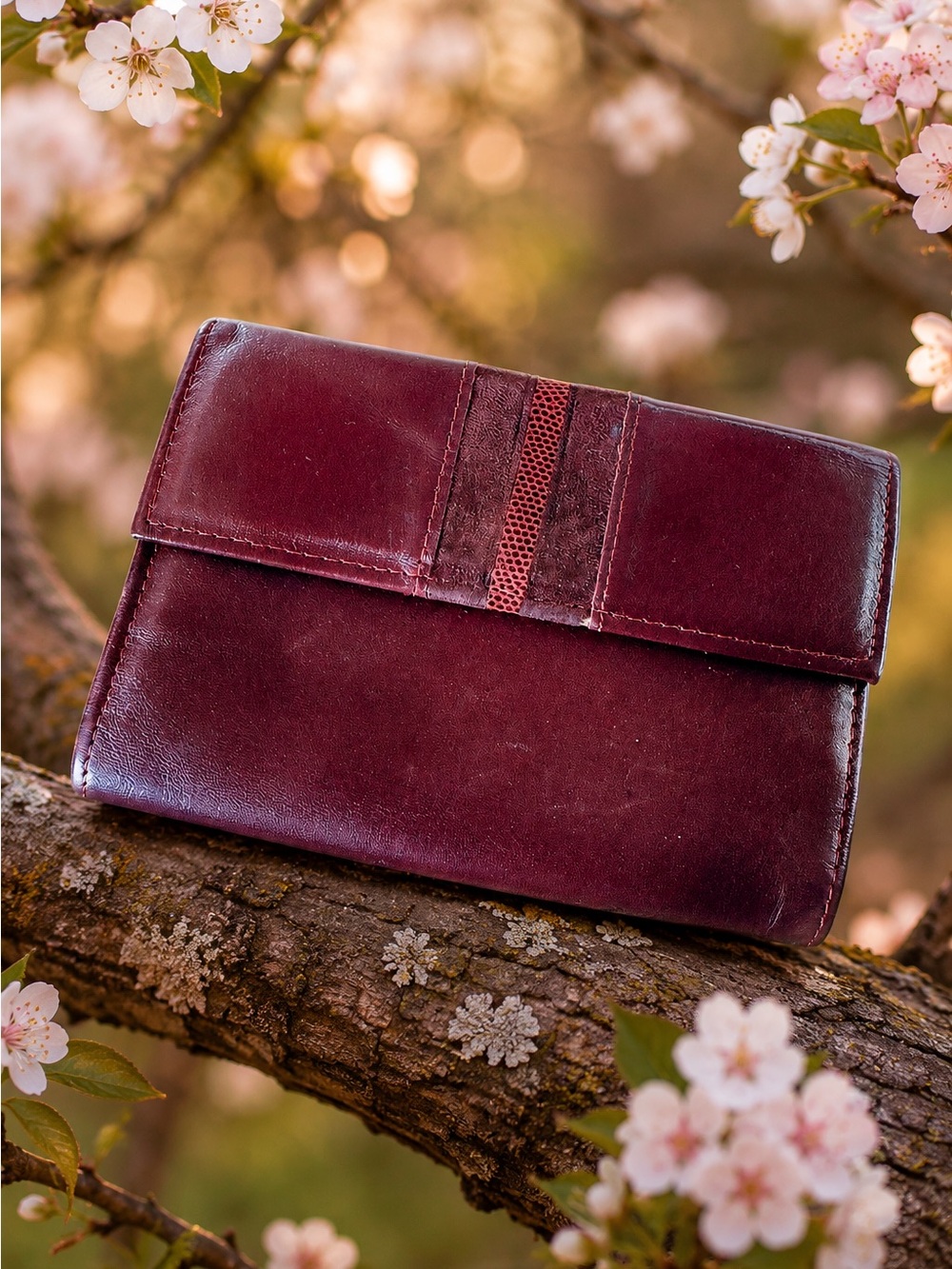 Rolfs Designer Collection Burgundy Leather Wallet Organizer Vintage